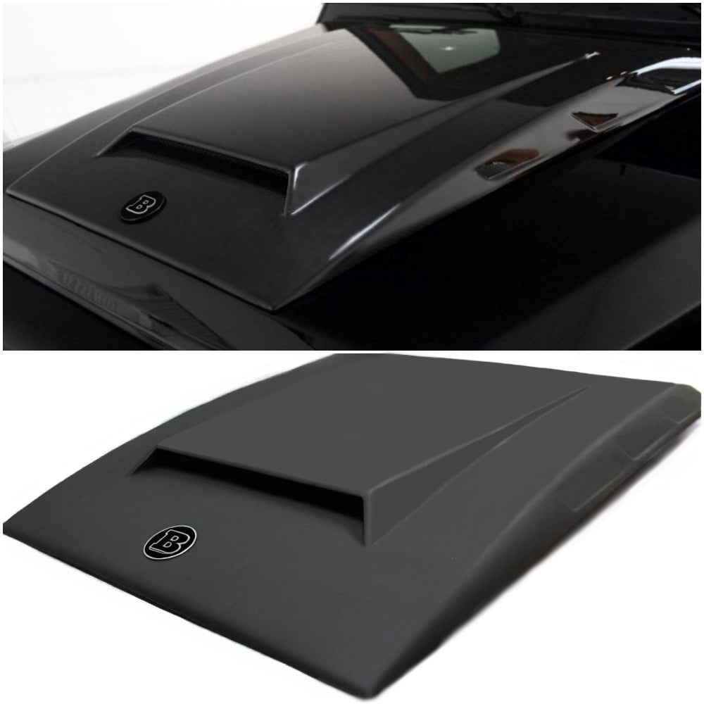 Brabus hood scoop fiberglass cover with badge for Mercedes W463 G-Wagon from Custom Class, featuring bold and luxurious Brabus-inspired styling.