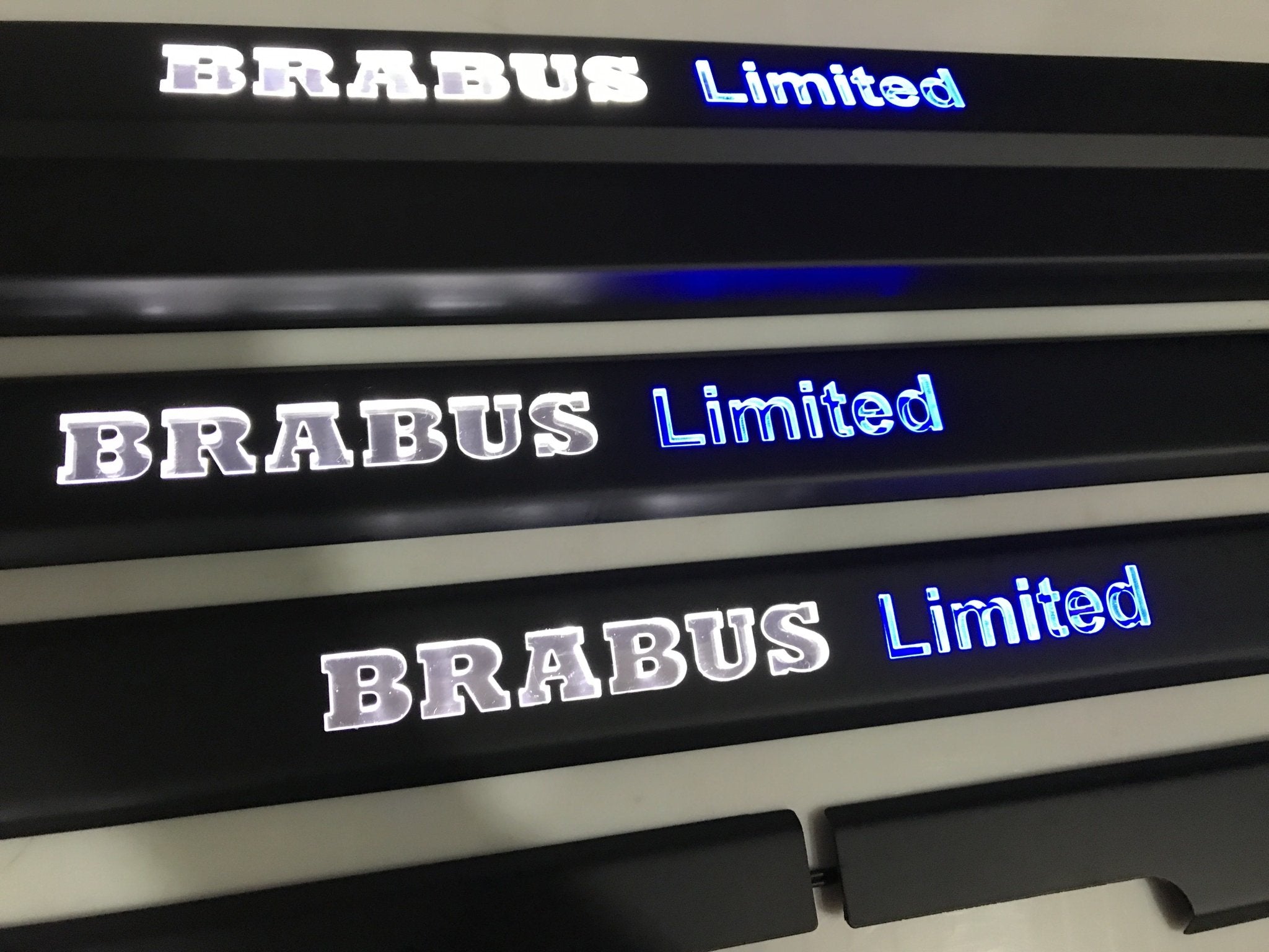 Black door sills Brabus Limited white blue LEDs for Mercedes-Benz G-Class W463 - Custom Class