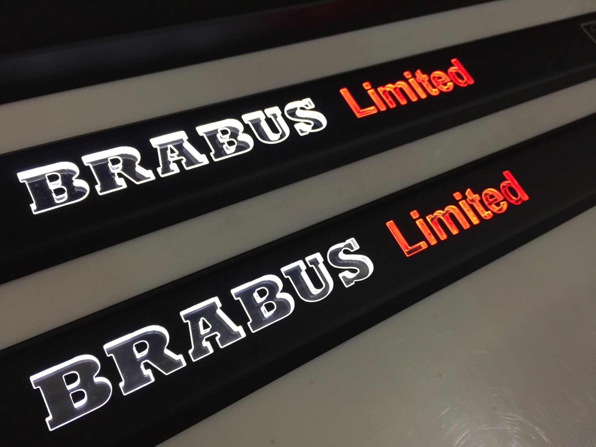 Black door sills Brabus Limited white orange LEDs for Mercedes-Benz G-Class W463 - Custom Class