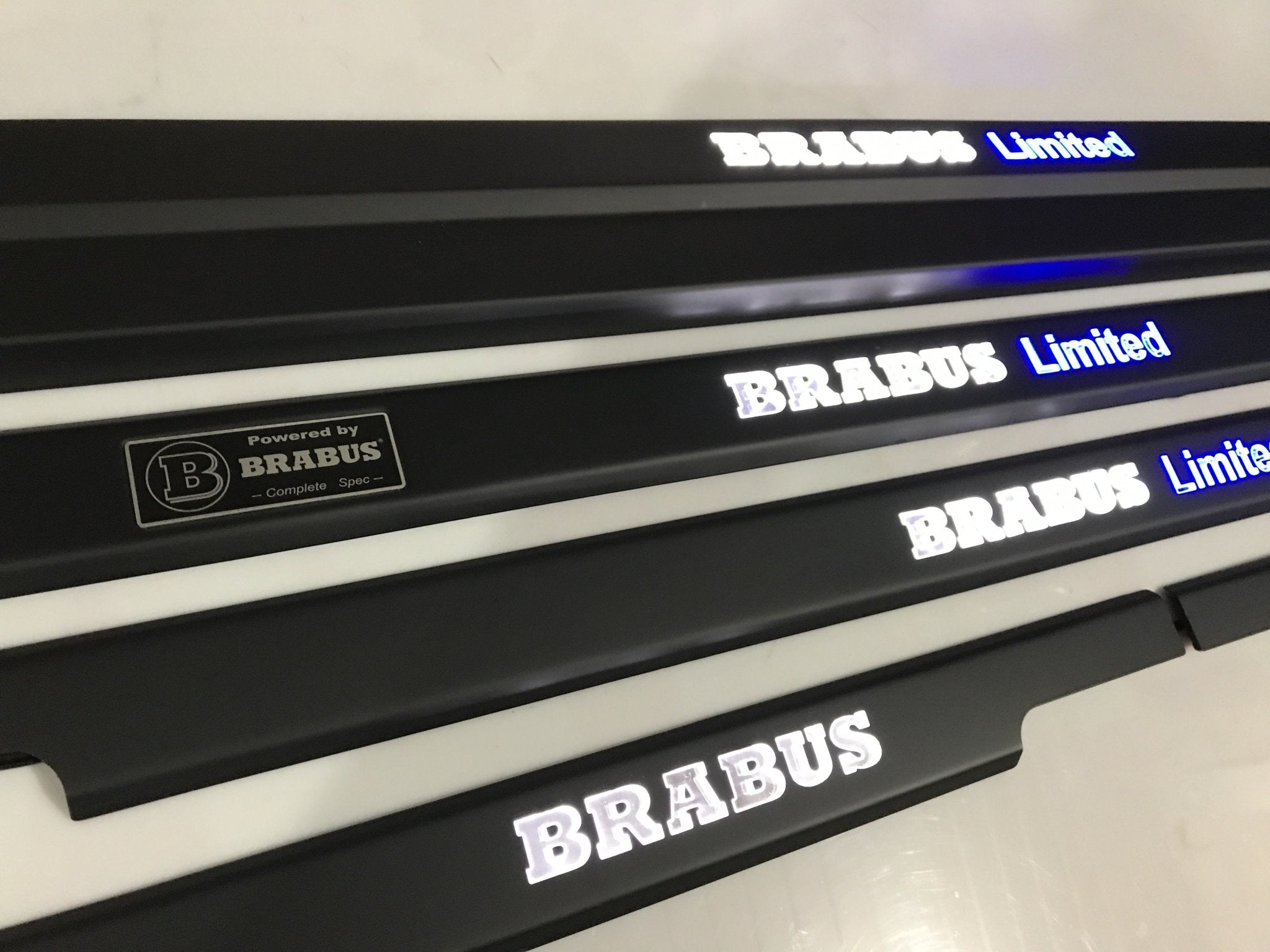 Black door sills Brabus Limited white blue LEDs for Mercedes-Benz G-Class W463 - Custom Class
