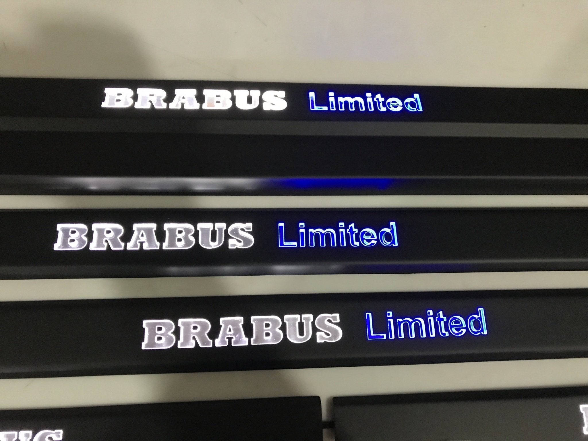 Black door sills Brabus Limited white blue LEDs for Mercedes-Benz G-Class W463 - Custom Class