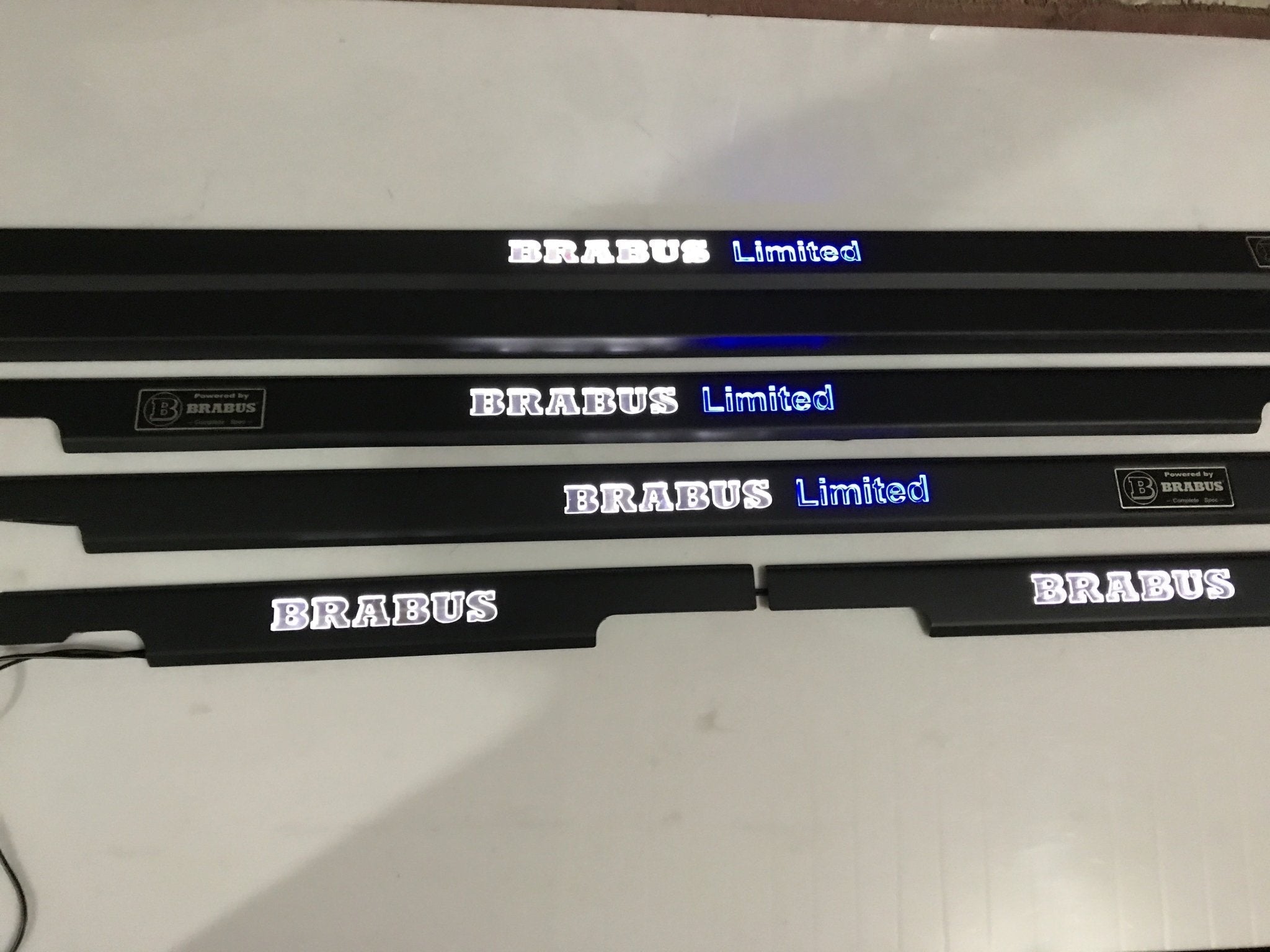 Black door sills Brabus Limited white blue LEDs for Mercedes-Benz G-Class W463 - Custom Class