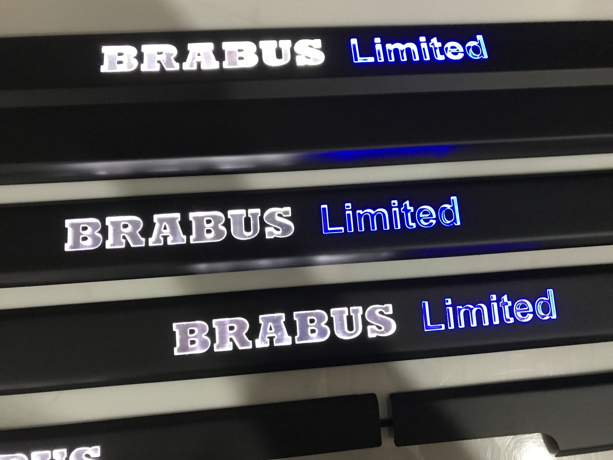 Black door sills Brabus Limited white blue LEDs for Mercedes-Benz G-Class W463 - Custom Class