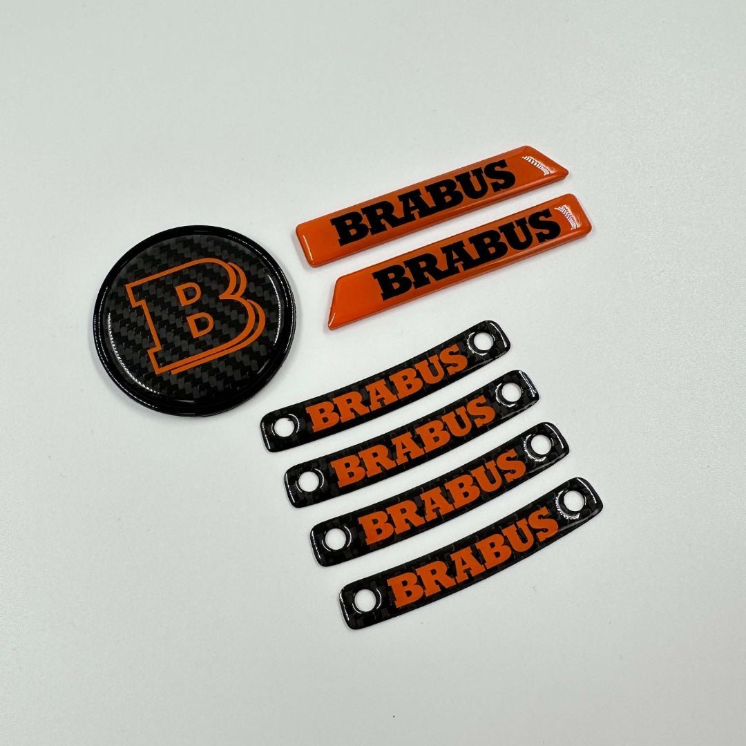 Brabus ORANGE badge logo emblem set for Mercedes-Benz W463A W464 G-Class - Custom Class