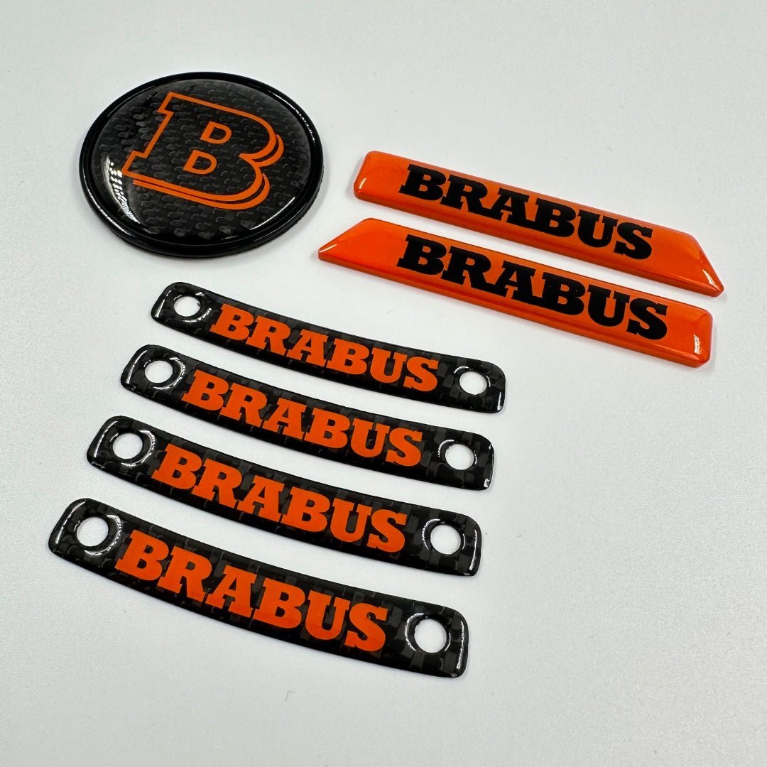Brabus ORANGE badge logo emblem set for Mercedes-Benz W463A W464 G-Class - Custom Class