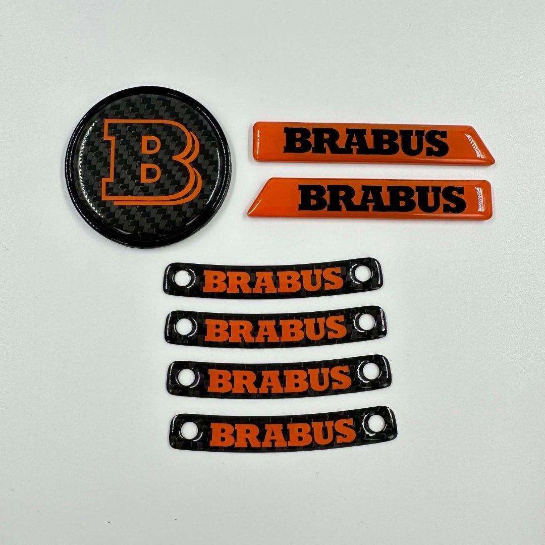 Brabus ORANGE badge logo emblem set for Mercedes-Benz W463A W464 G-Class - Custom Class