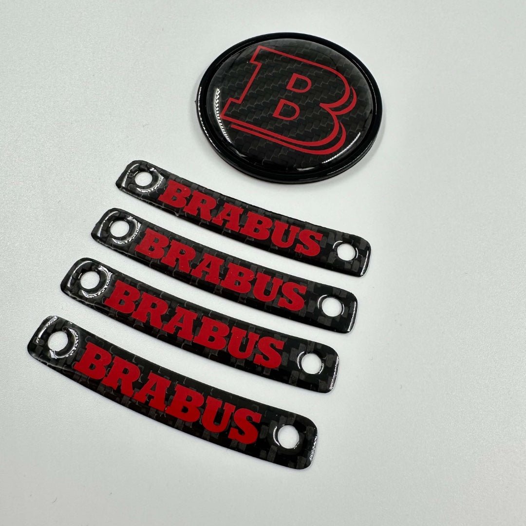 Brabus RED badge logo emblem set for Mercedes-Benz W463A W464 G-Class - Custom Class