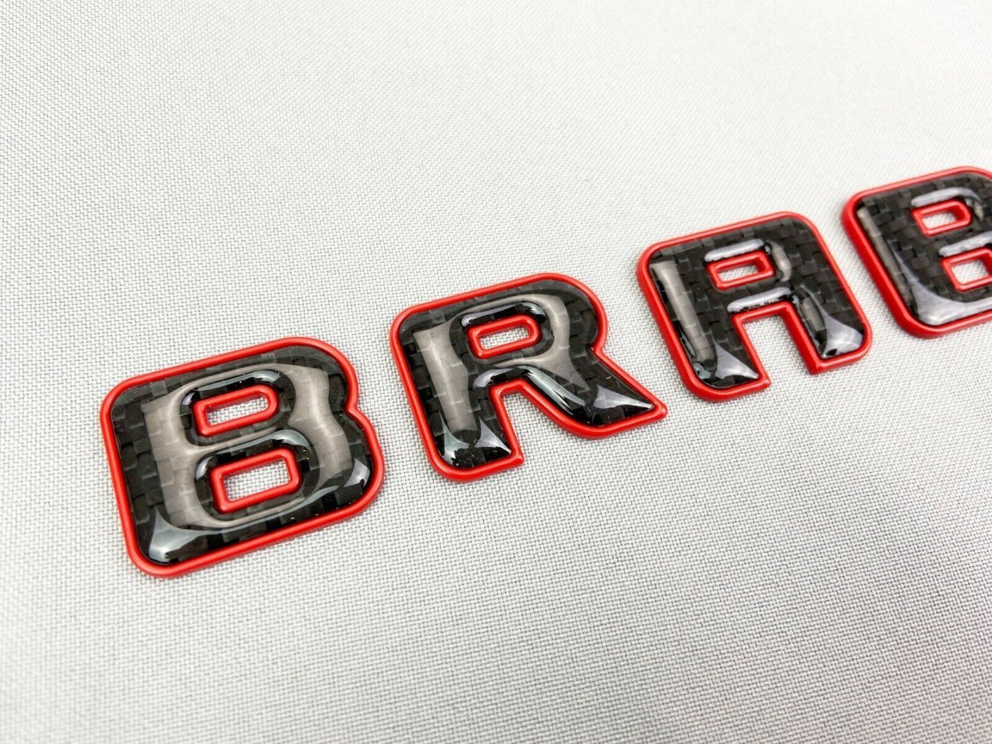 Brabus ROCKET style emblem logo red metal with carbon for Mercedes-Benz W463 W463A W465 G-Class - Custom Class