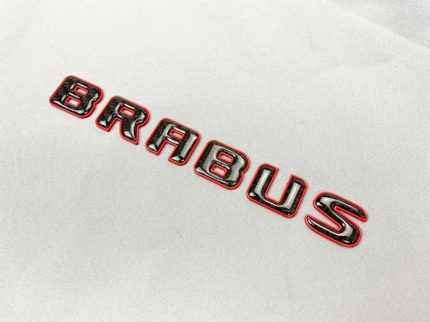 Brabus ROCKET style emblem logo red metal with carbon for Mercedes-Benz W463 W463A W465 G-Class - Custom Class