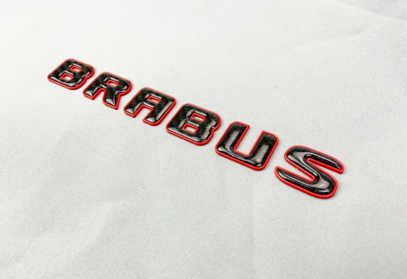 Brabus ROCKET style emblem logo red metal with carbon for Mercedes-Benz W463 W463A W465 G-Class - Custom Class