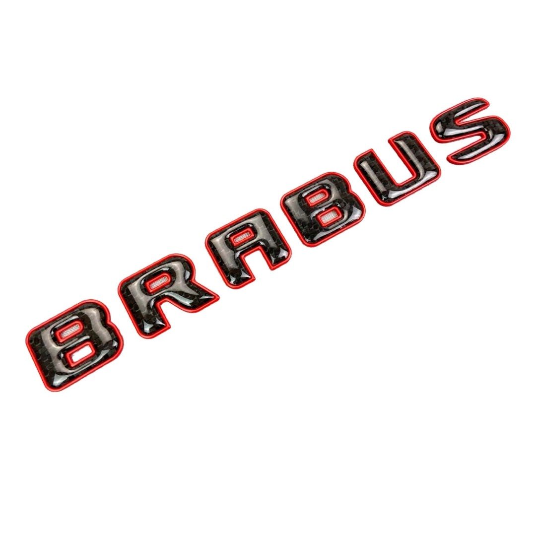 Brabus ROCKET style emblem logo red metal with carbon for Mercedes-Benz W463 W463A W465 G-Class - Custom Class