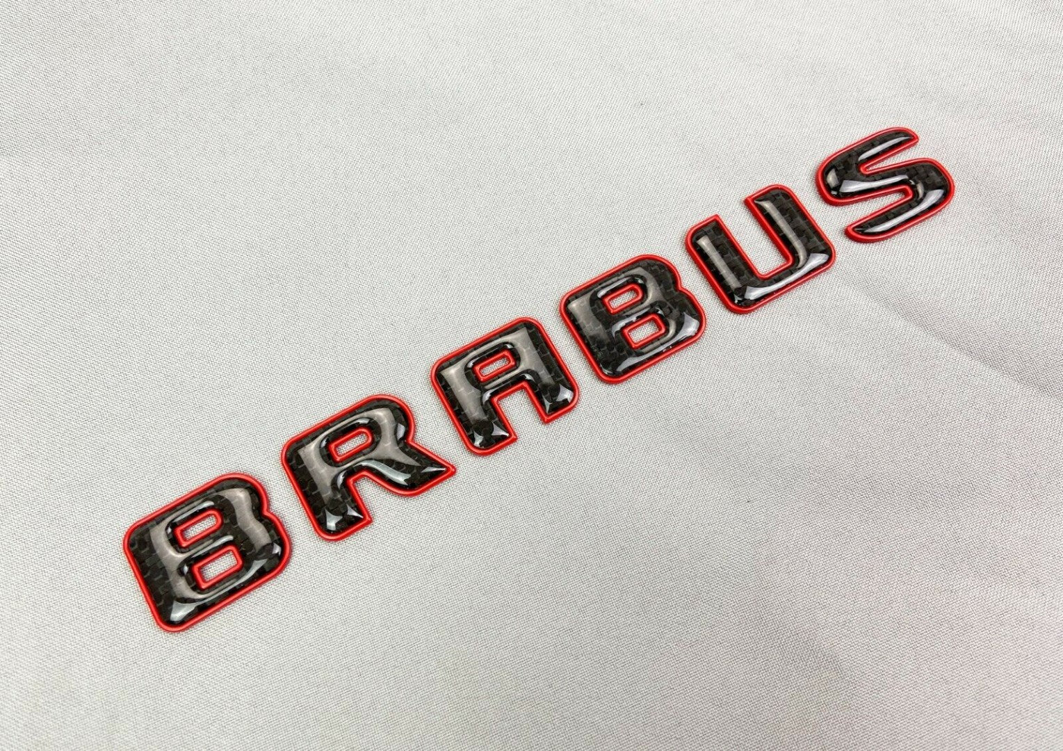 Brabus ROCKET style emblem logo red metal with carbon for Mercedes-Benz W463 W463A W465 G-Class - Custom Class