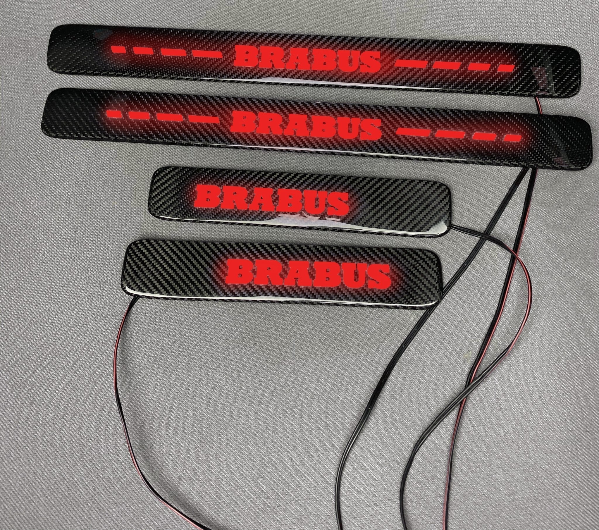 Brabus style Carbon Fiber Door Sills LED red illuminated for Mercedes-Benz w463a w464 G Wagon - Custom Class