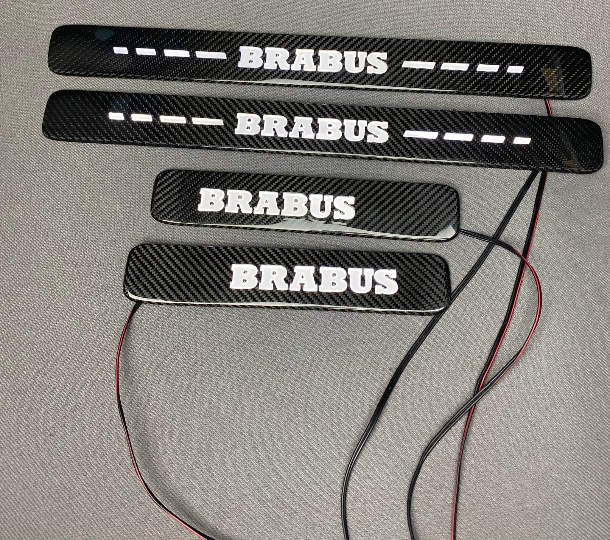 Brabus style Carbon Fiber Door Sills LED white illuminated for Mercedes-Benz w463a w464 G Wagon - Custom Class