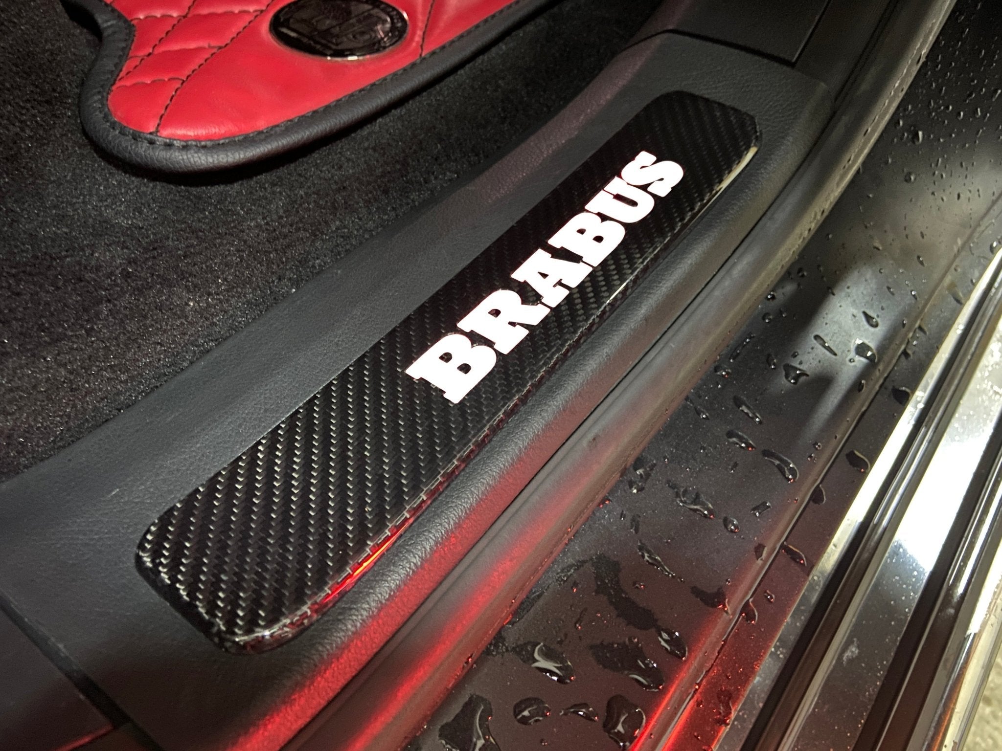 Brabus style Carbon Fiber Door Sills LED white illuminated for Mercedes-Benz w463a w464 G Wagon - Custom Class