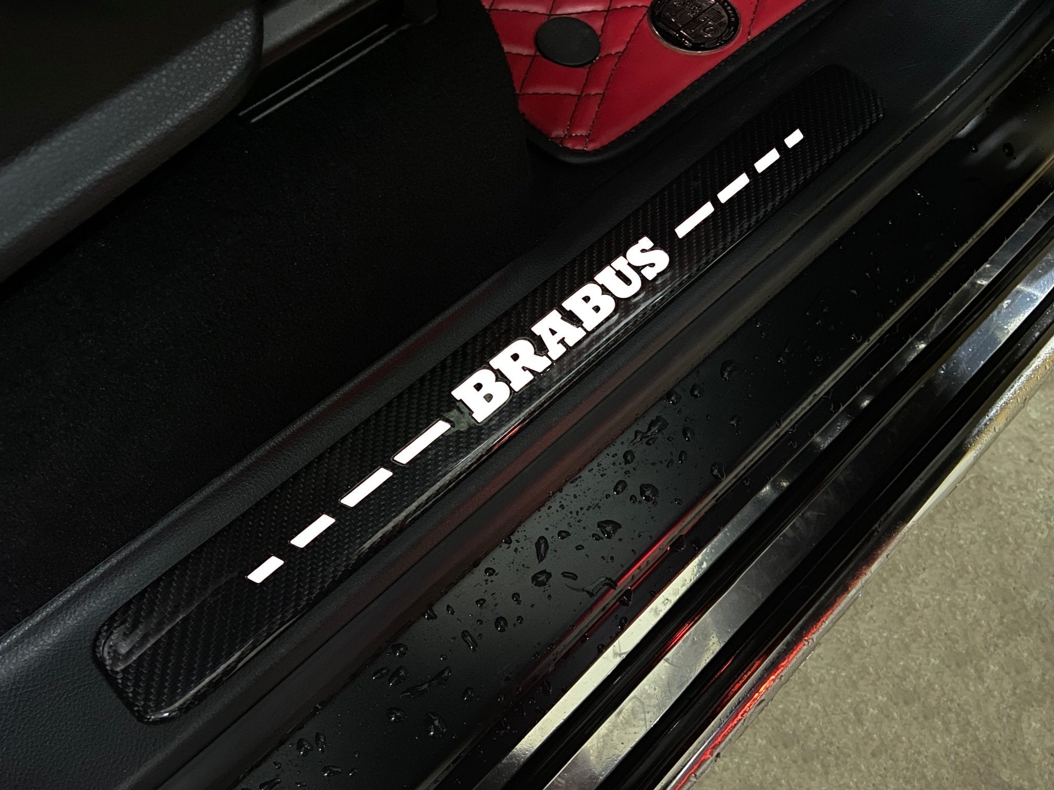 Brabus style Carbon Fiber Door Sills LED white illuminated for Mercedes-Benz w463a w464 G Wagon - Custom Class