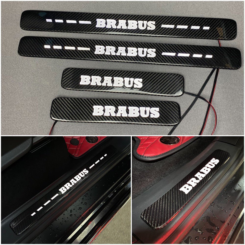 Brabus style Carbon Fiber Door Sills LED white illuminated for Mercedes-Benz w463a w464 G Wagon - Custom Class