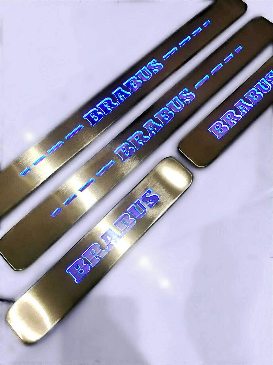 Brabus style Door Sills Metal Blue LED Illumination 4 pcs for Mercedes-Benz G-Wagon w463a w464 - Custom Class