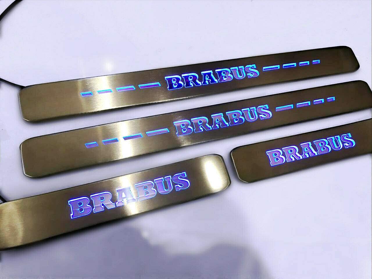 Brabus style Door Sills Metal Blue LED Illumination 4 pcs for Mercedes-Benz G-Wagon w463a w464 - Custom Class