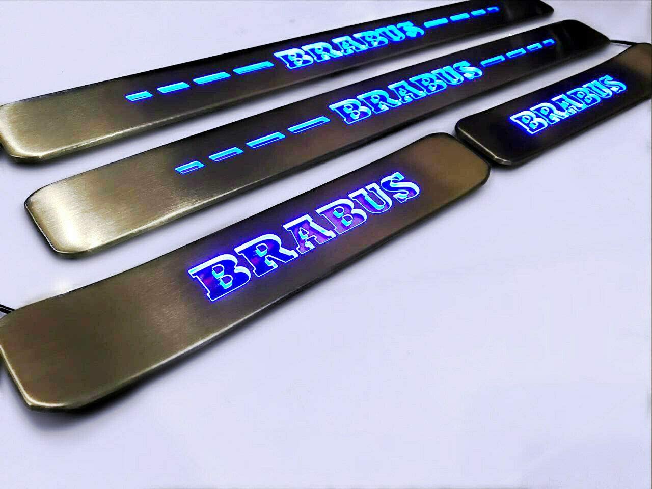 Brabus style Door Sills Metal Blue LED Illumination 4 pcs for Mercedes-Benz G-Wagon w463a w464 - Custom Class