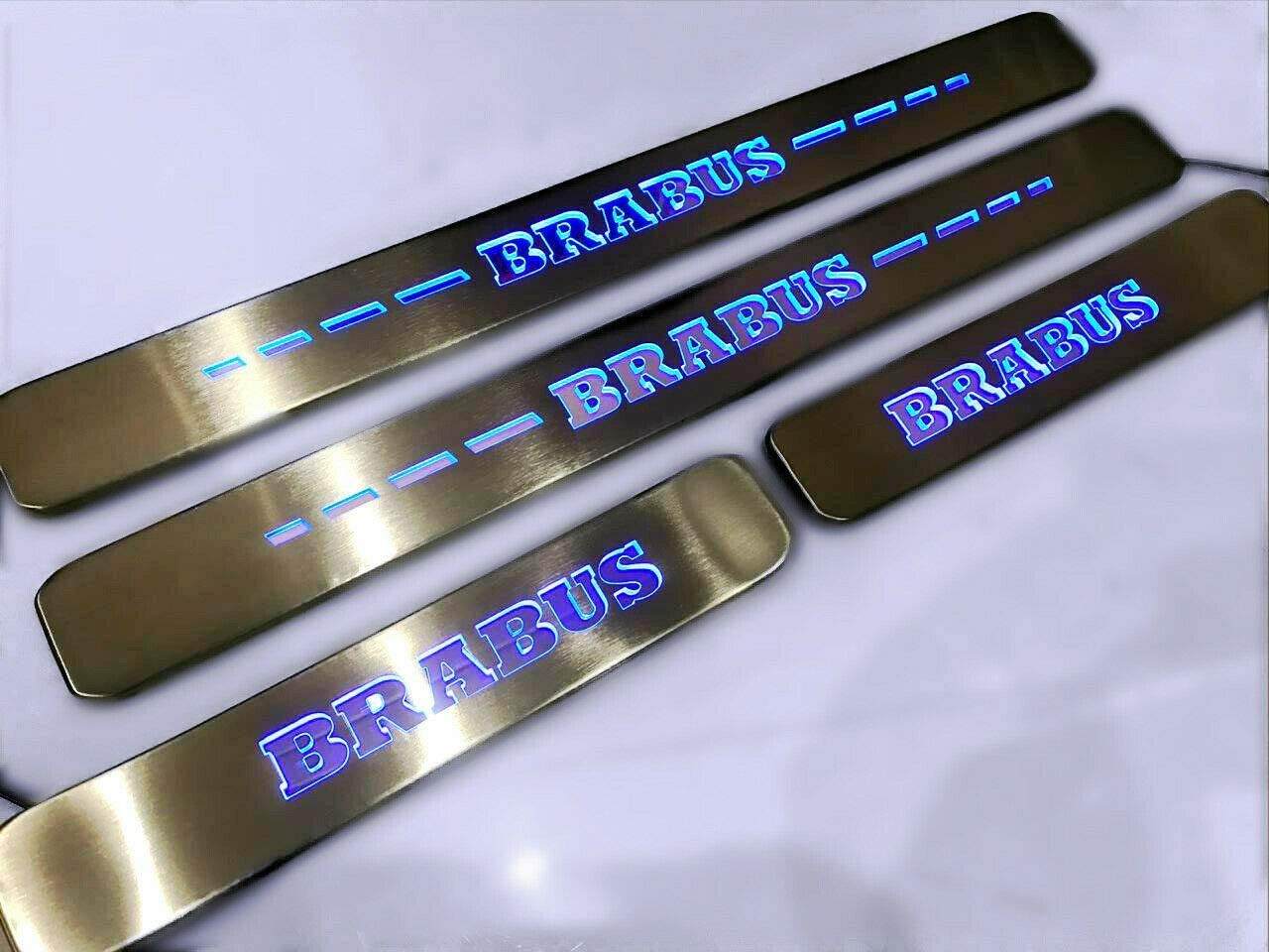 Brabus style Door Sills Metal Blue LED Illumination 4 pcs for Mercedes-Benz G-Wagon w463a w464 - Custom Class