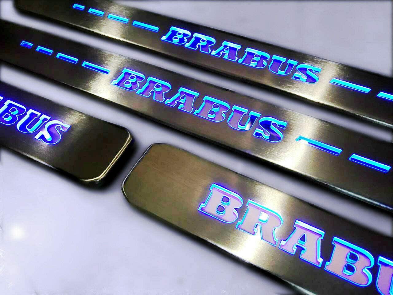 Brabus style Door Sills Metal Blue LED Illumination 4 pcs for Mercedes-Benz G-Wagon w463a w464 - Custom Class