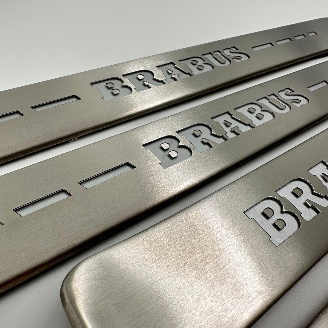 Brabus style Door Sills Metal Red LED Illumination 4 pcs for Mercedes-Benz G-Wagon w463a w464 - Custom Class