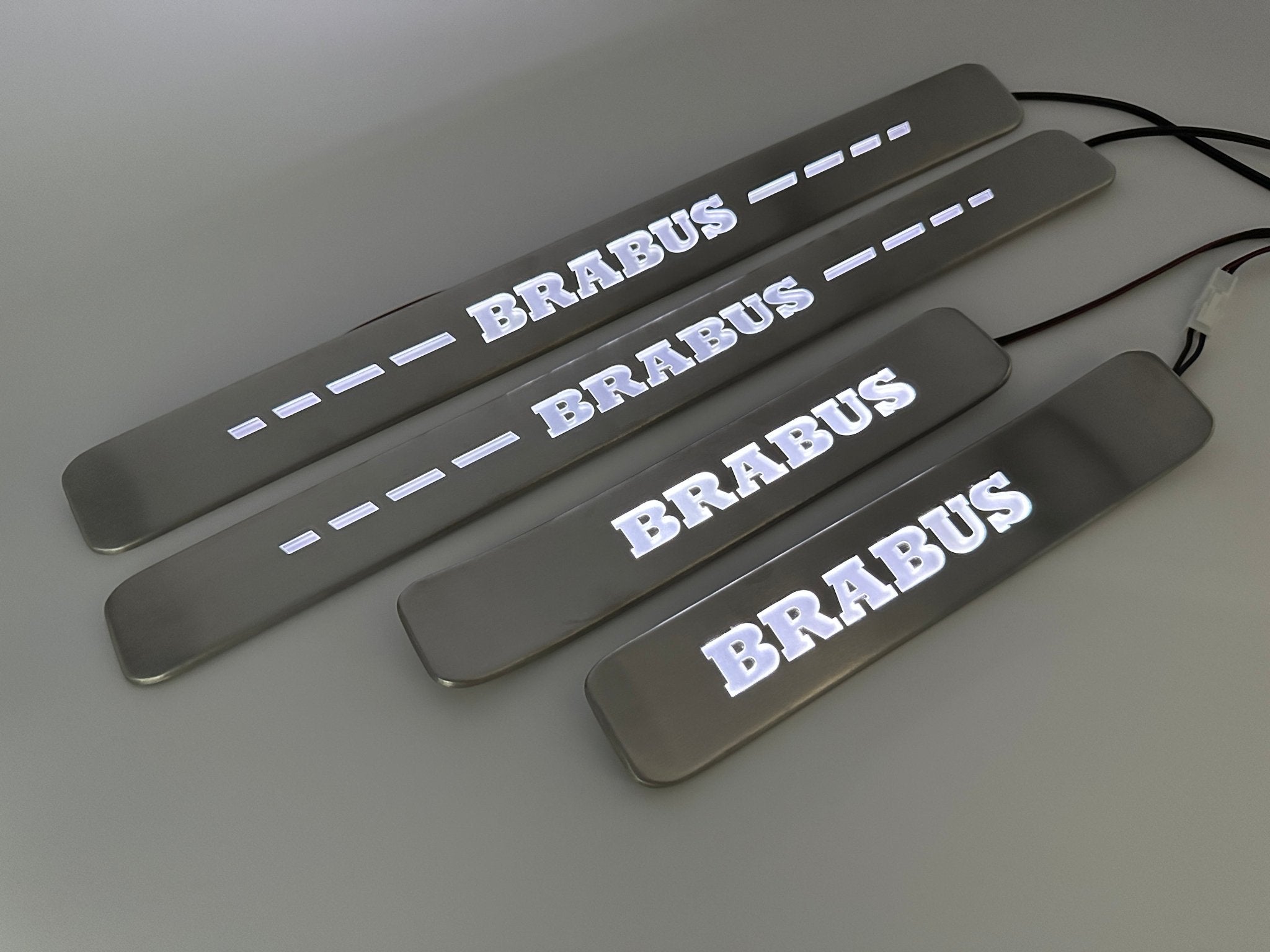 Brabus style Door Sills Metal White LED Illumination 4 pcs for Mercedes-Benz G-Wagon w463a w464 - Custom Class