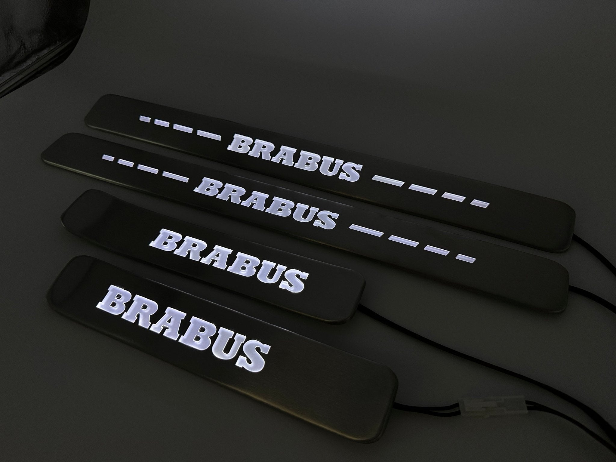 Brabus style Door Sills Metal White LED Illumination 4 pcs for Mercedes-Benz G-Wagon w463a w464 - Custom Class