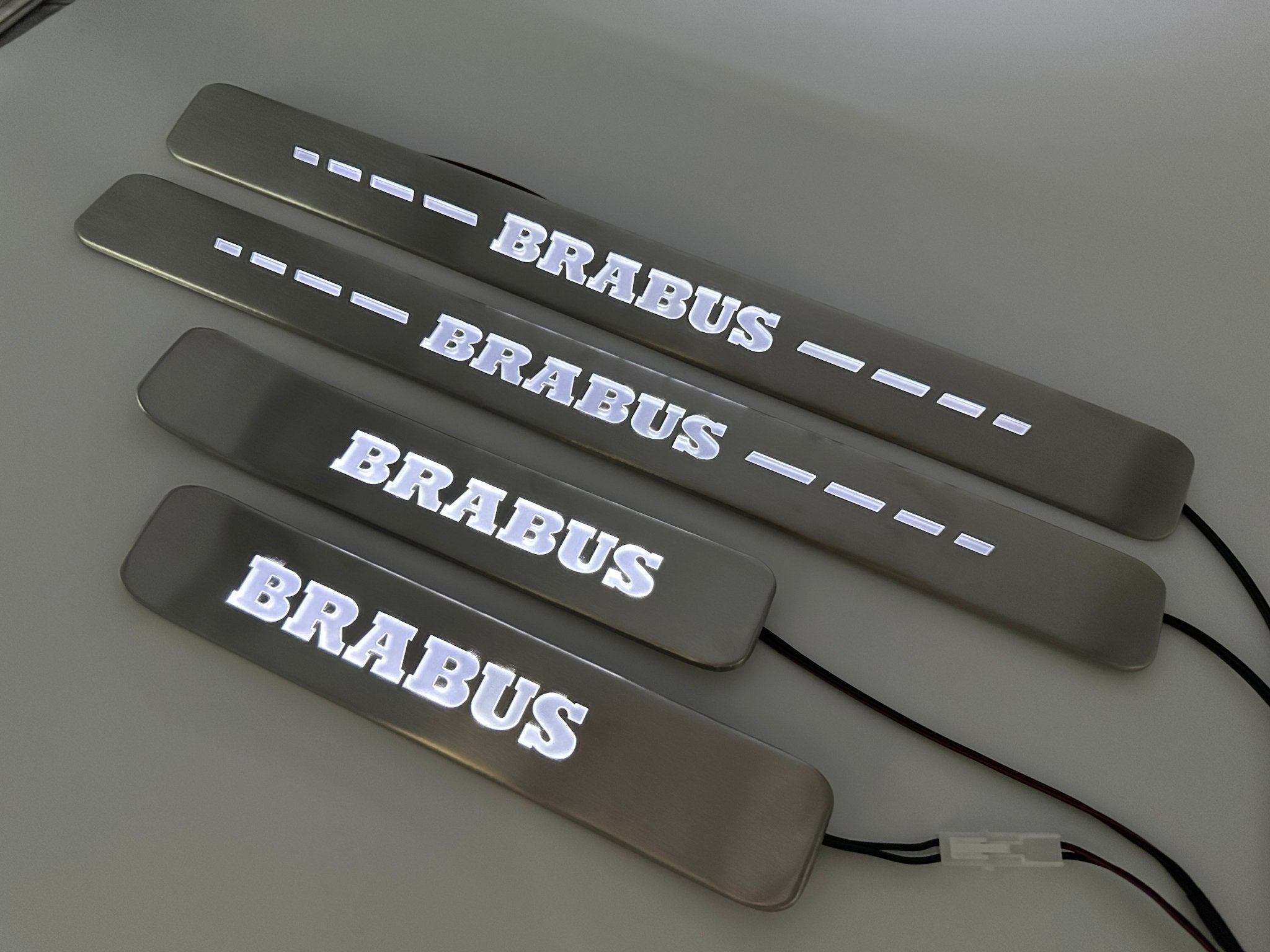 Brabus style Door Sills Metal White LED Illumination 4 pcs for Mercedes-Benz G-Wagon w463a w464 - Custom Class
