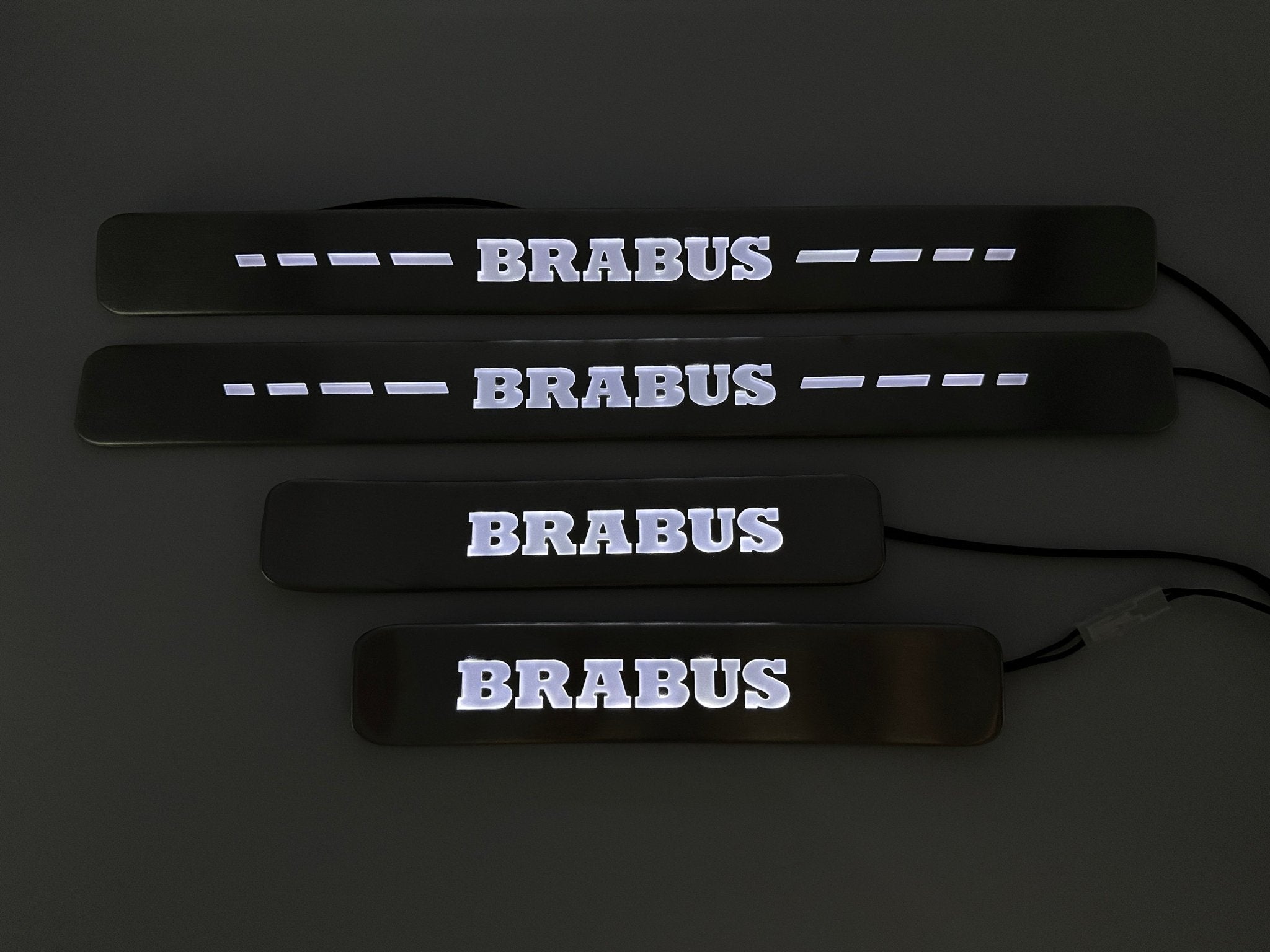 Brabus style Door Sills Metal White LED Illumination 4 pcs for Mercedes-Benz G-Wagon w463a w464 - Custom Class