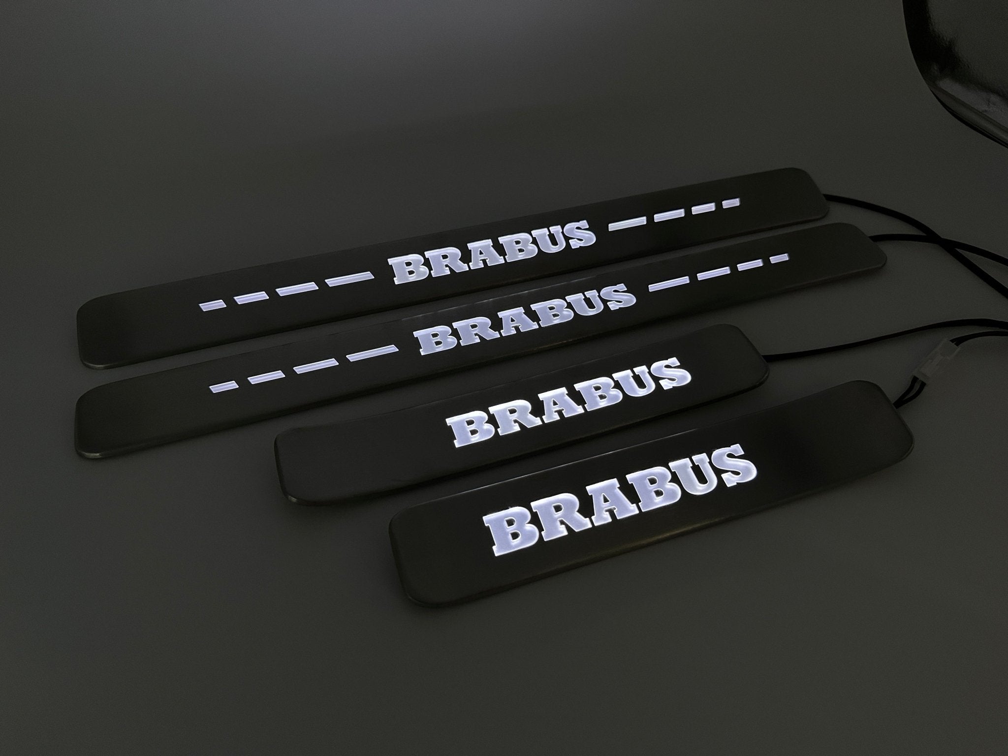 Brabus style Door Sills Metal White LED Illumination 4 pcs for Mercedes-Benz G-Wagon w463a w464 - Custom Class
