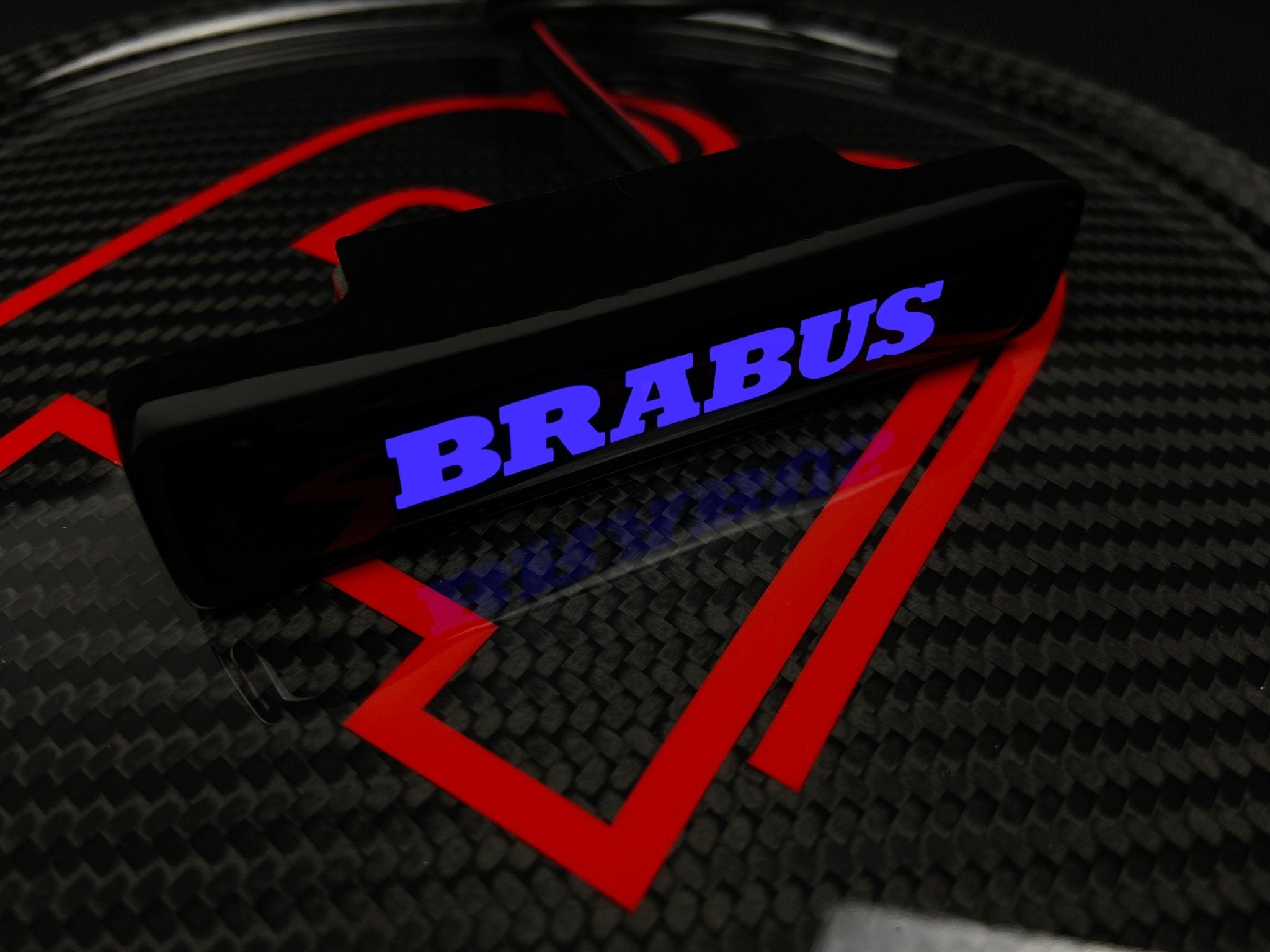 Brabus style Front Grille Blue LED Illuminated Logo Badge Emblem for Mercedes Benz G-Wagon G-Class W463 W463A W465 - Custom Class