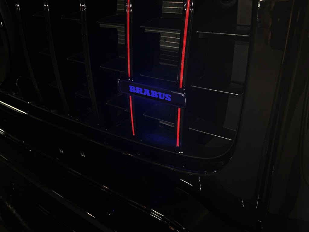 Brabus style Front Grille Blue LED Illuminated Logo Badge Emblem for Mercedes Benz G-Wagon G-Class W463 W463A W465 - Custom Class