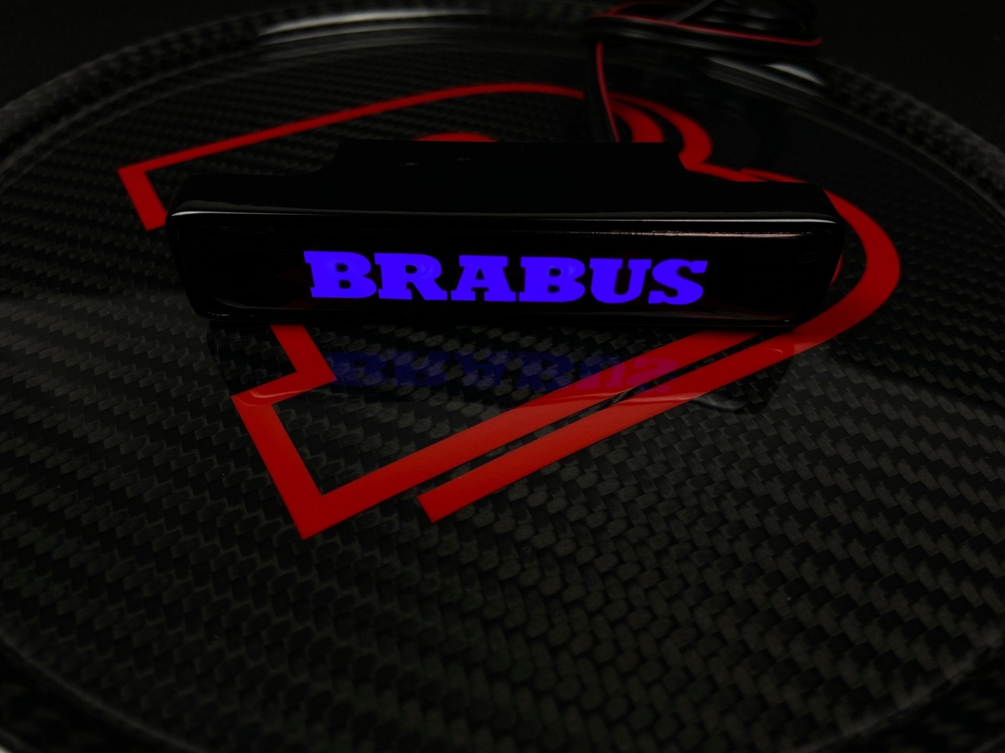 Brabus style Front Grille Blue LED Illuminated Logo Badge Emblem for Mercedes Benz G-Wagon G-Class W463 W463A W465 - Custom Class