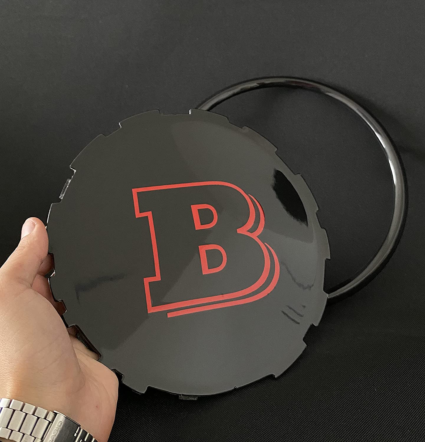 Brabus style Front Grille Gloss Badge Red Sign for MB W463A W464 G-Class G-Wagon G63 G500 - Custom Class