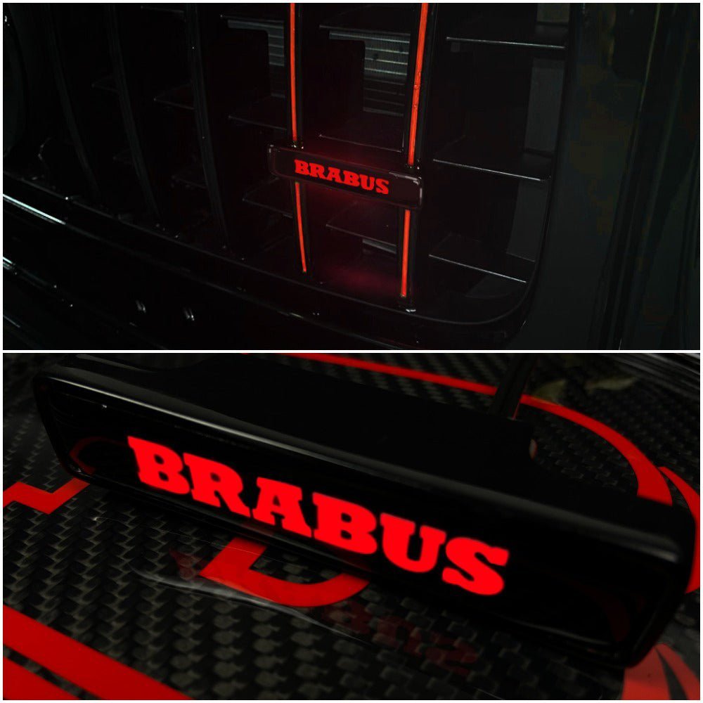 Brabus style Front Grille Red LED Illuminated Logo Badge Emblem for Mercedes Benz G-Wagon G-Class W463 W463A W465 - Custom Class