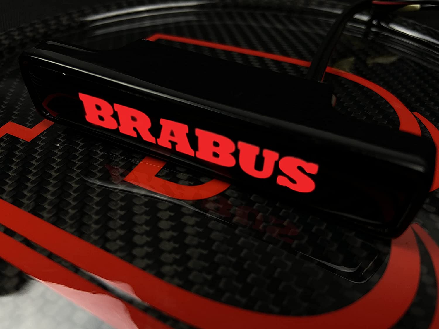 Brabus style Front Grille Red LED Illuminated Logo Badge Emblem for Mercedes Benz G-Wagon G-Class W463 W463A W465 - Custom Class