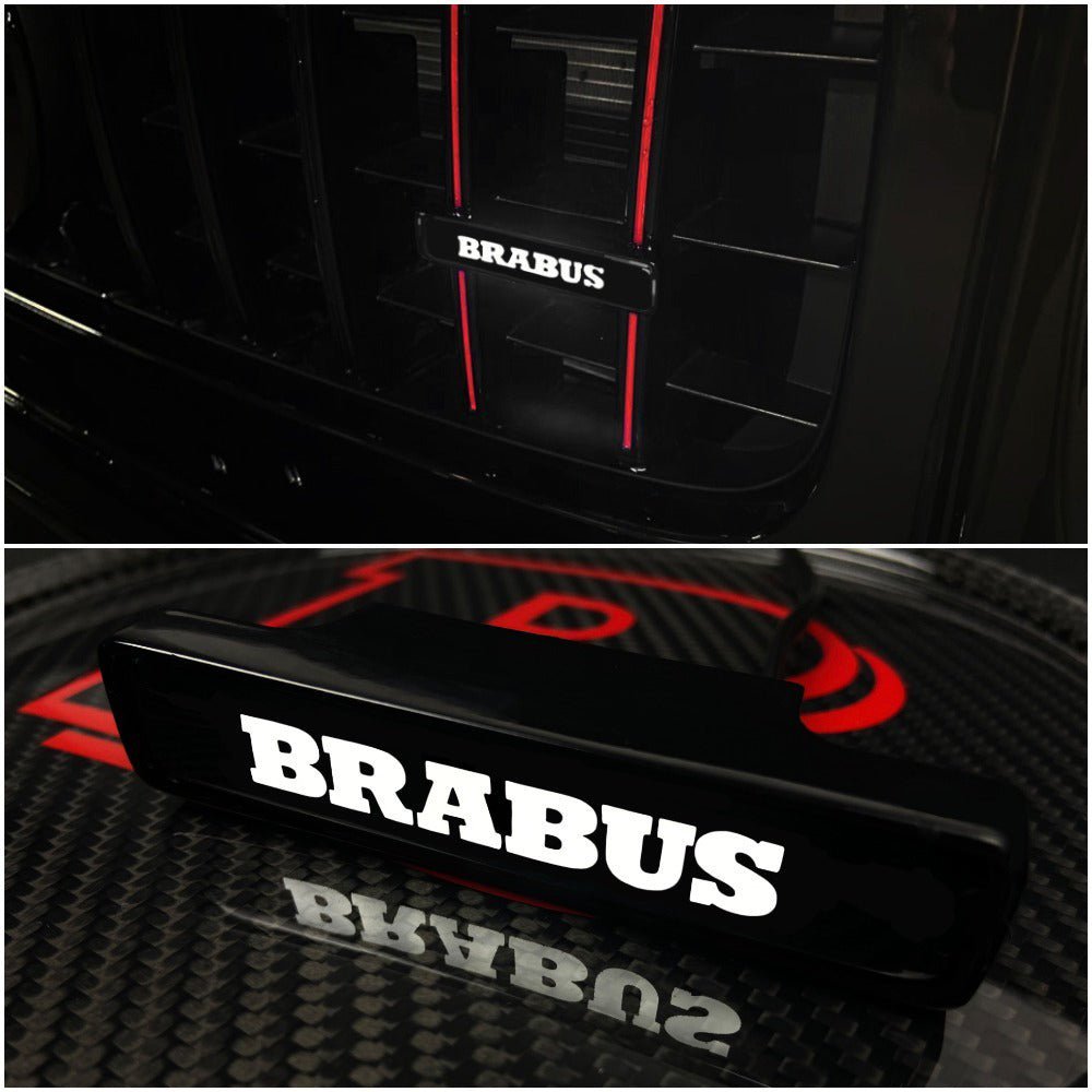 Brabus style Front Grille White LED Illuminated Logo Badge Emblem for Mercedes Benz G-Wagon G-Class W463 W463A W465 - Custom Class