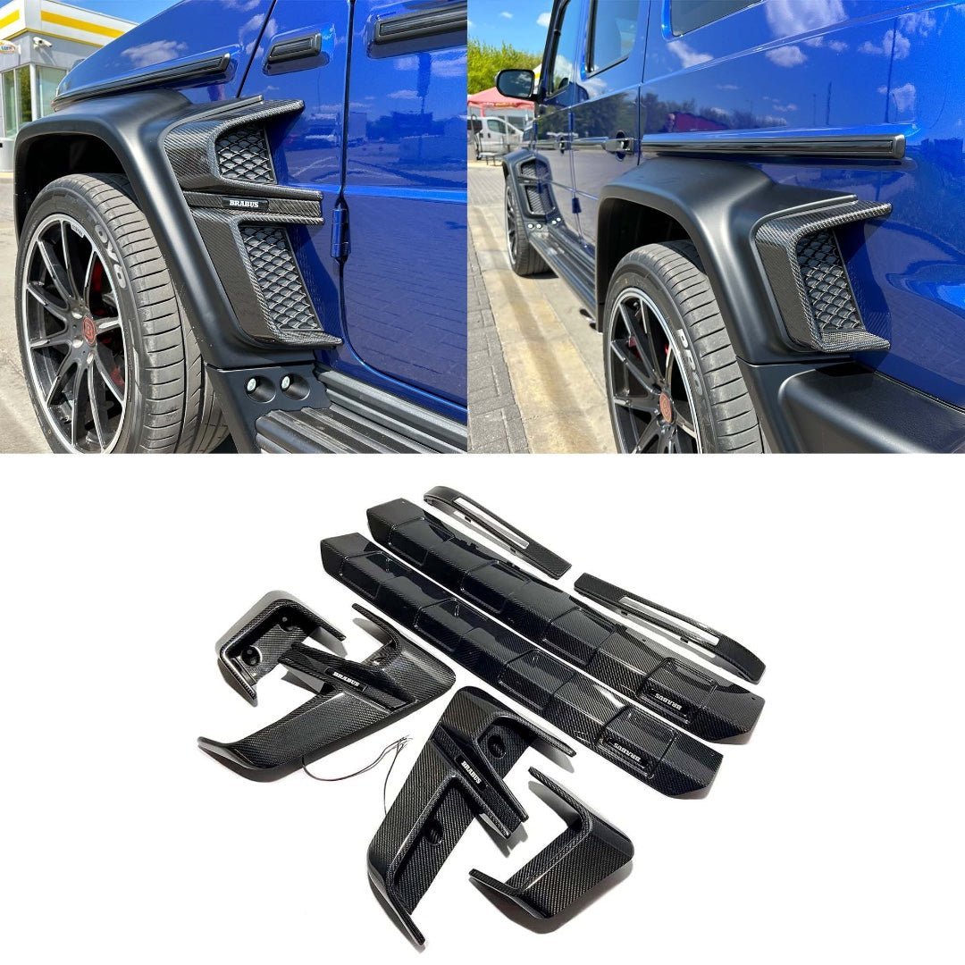 Brabus Widestar Style Carbon Fiber Body Kit Insertions with front and rear diffusers 10 pcs for Mercedes-Benz G-Wagon G-Class W463A W464 G63 G500 - Custom Class