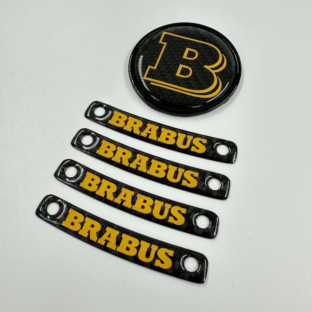Brabus Yellow badge logo emblem set for Mercedes-Benz W463A W464 G-Class - Custom Class
