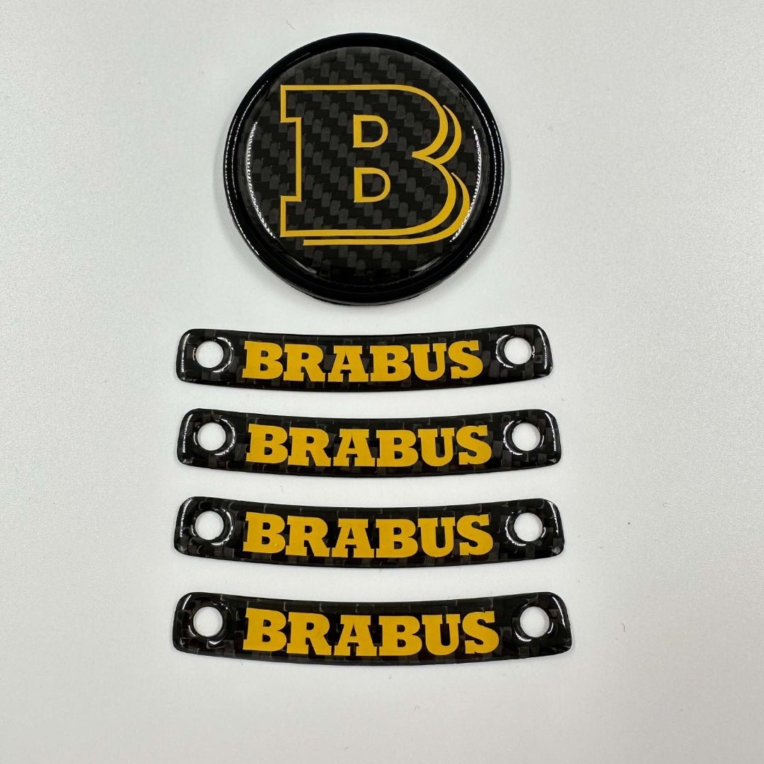 Brabus Yellow badge logo emblem set for Mercedes-Benz W463A W464 G-Class - Custom Class