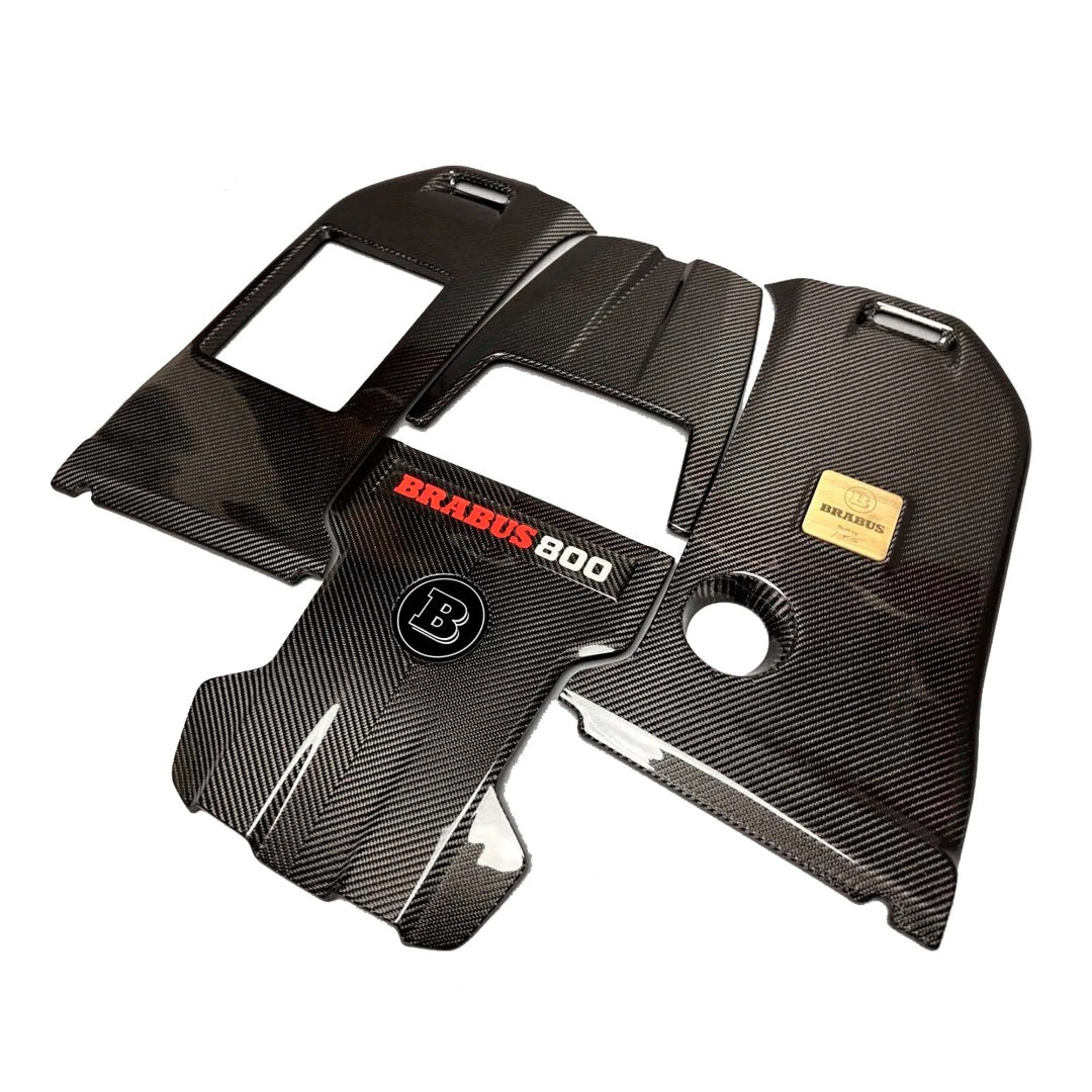 Carbon fiber Brabus 800 engine cover with badges set for AMG Mercedes-Benz W463A W464 G-Wagon G63 G-Class - Custom Class
