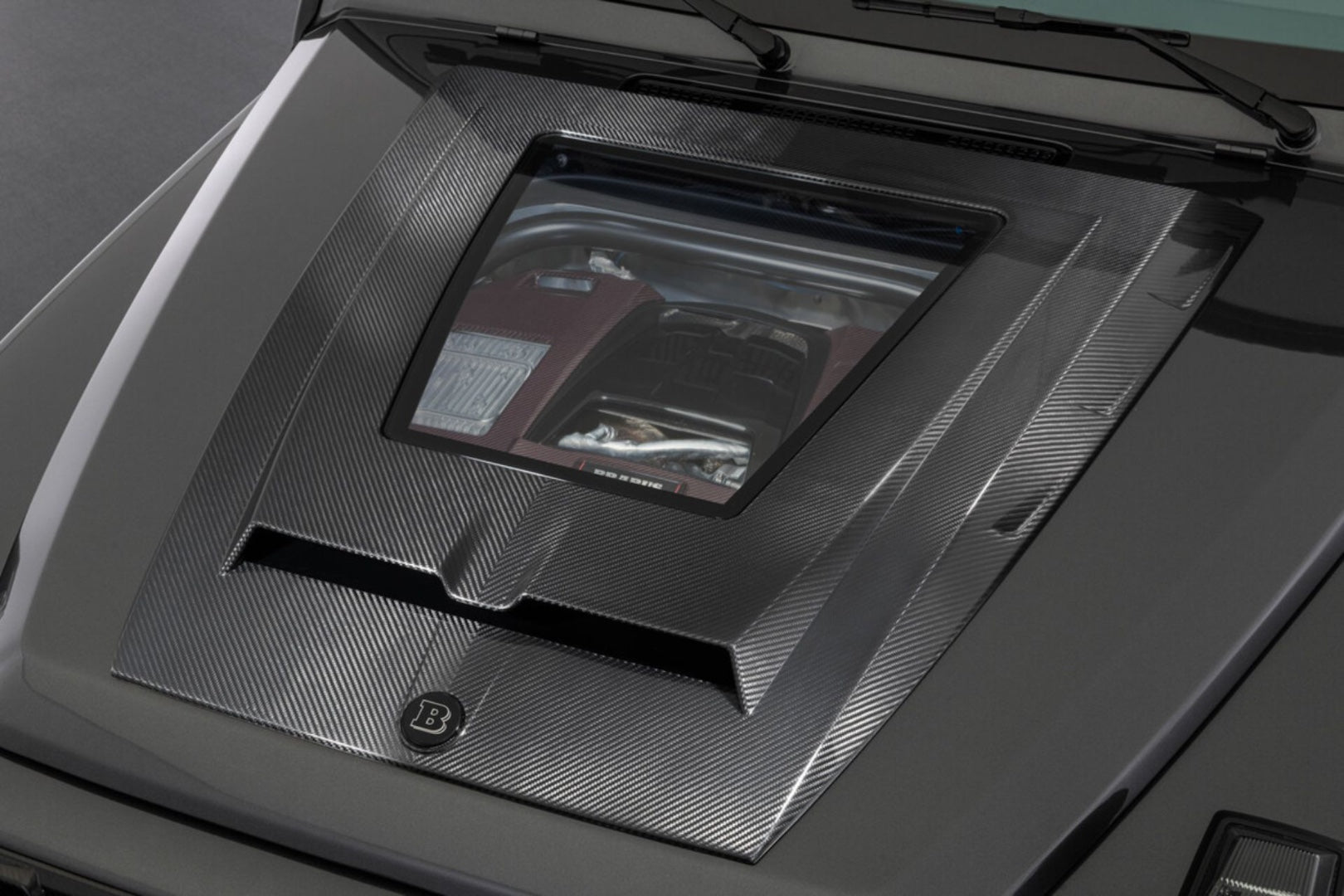 Carbon fiber Brabus Rocket P 900 edition hood scoop with undercover for Mercedes Benz W463A - Custom Class