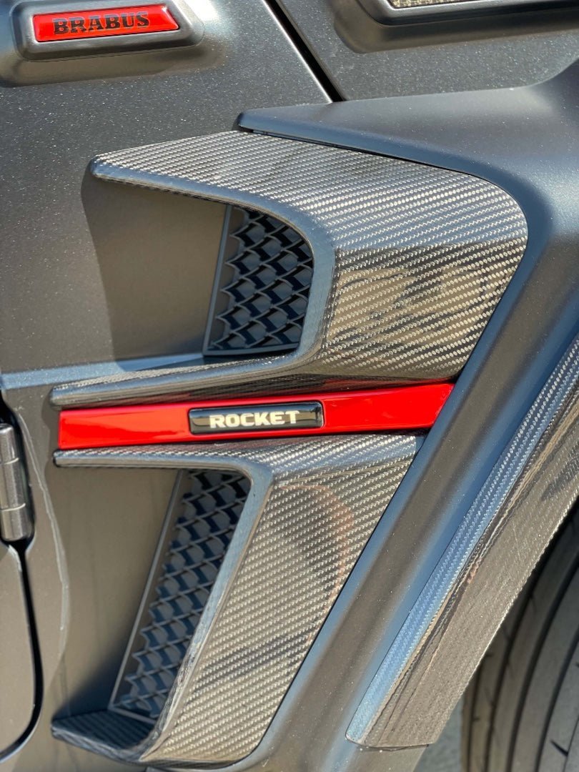 Carbon fiber Brabus Widestar Rocket style exterior trim body kit set insertions for Mercedes-Benz G-Class W463A - Custom Class