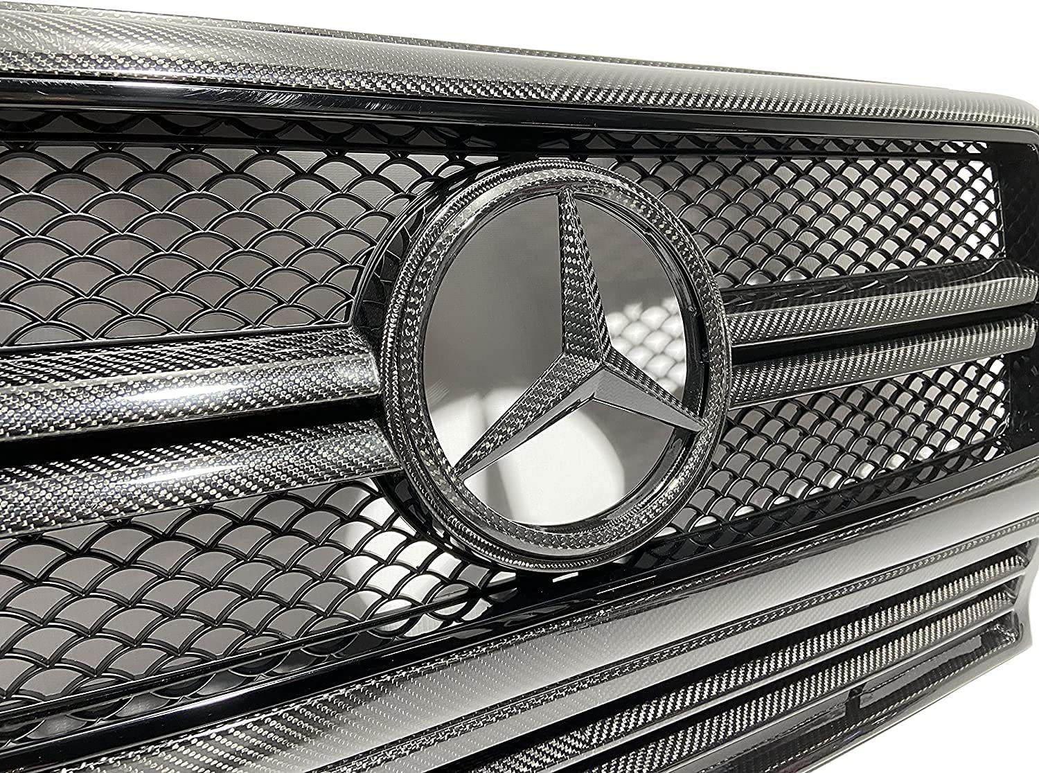 Carbon Fiber Front Grille Frame AMG Set for Mercedes-Benz G-Wagon G-Class W463 G63 G55 G500 - Custom Class