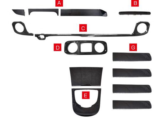 Carbon fiber interior trims for Mercedes-Benz W463A W464 G-Class - Custom Class
