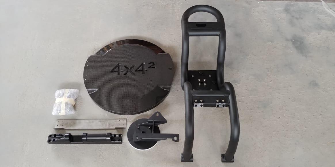 Carbon fiber rear spare wheel cover complete for Mercedes-Benz W463 G-Wagon 4x4 Squared - Custom Class