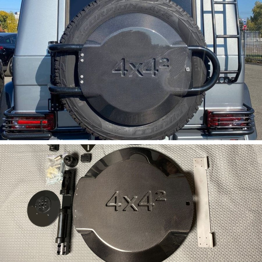 Carbon fiber rear spare wheel cover complete for Mercedes-Benz W463 G-Wagon 4x4 Squared - Custom Class