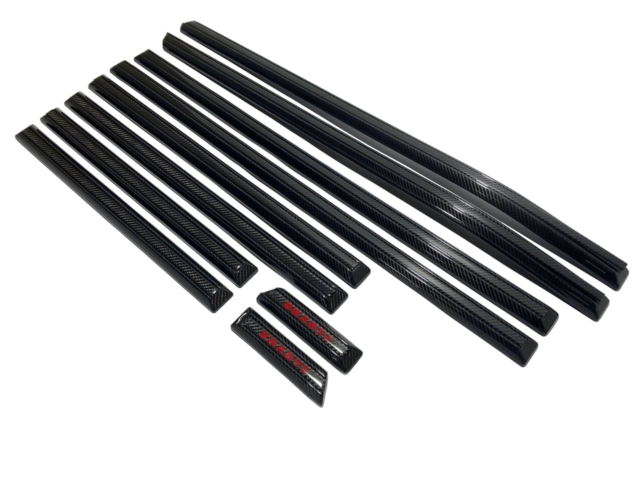 Carbon fiber solid side mouldings with insertions complete set AMG Brabus - Custom Class